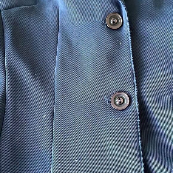 Vintage Karin Morgan two button up polyester women blue blazer jacket size 9/10 - Picture 4 of 15